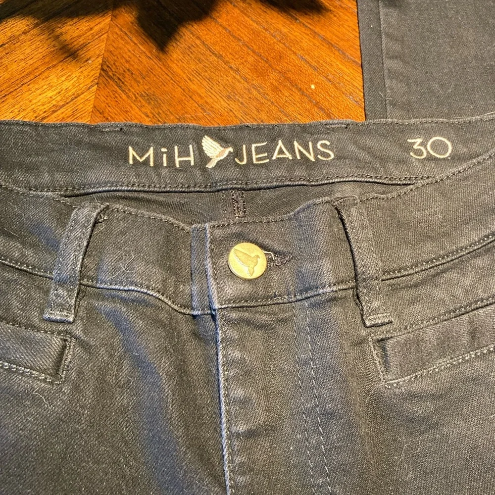 MiH Jeans Black The Paris Jean Mid Rise, Cropped Slim Leg Size 30. - Picture 3 of 10